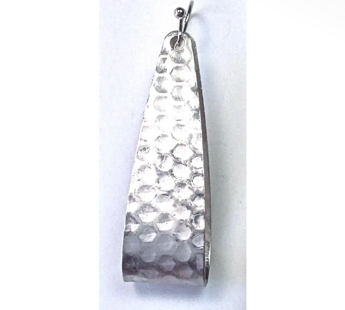 Wide Hammered Tear Hood Earrings