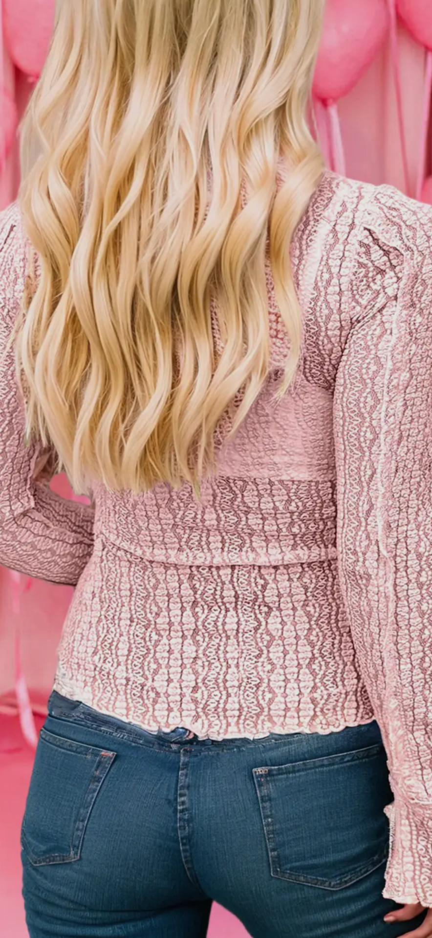 Mesh Sheer Lace Flounced Mock Neck Top