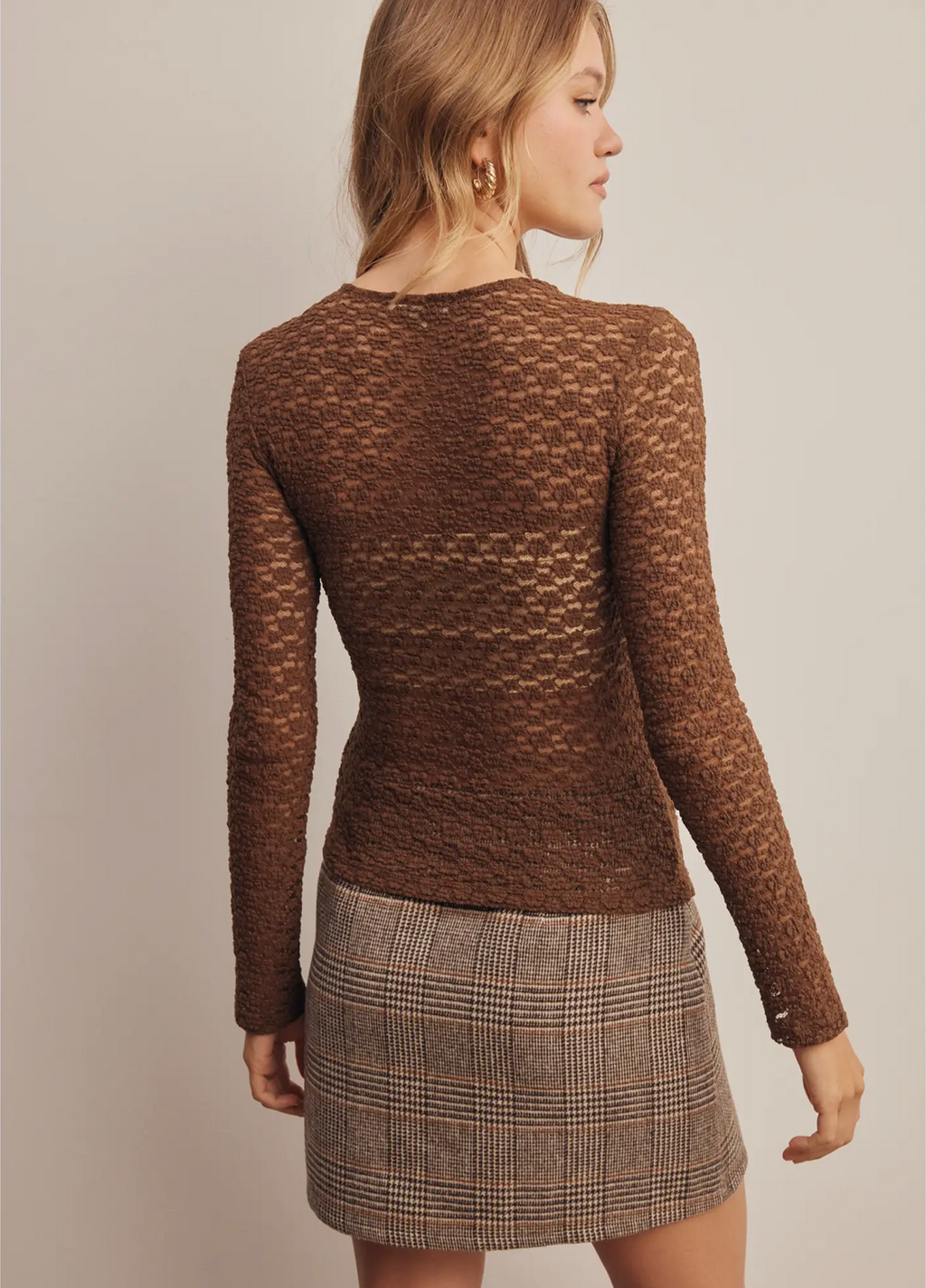 Stretch Floral Lace Knit Top