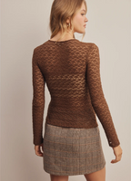Stretch Floral Lace Knit Top