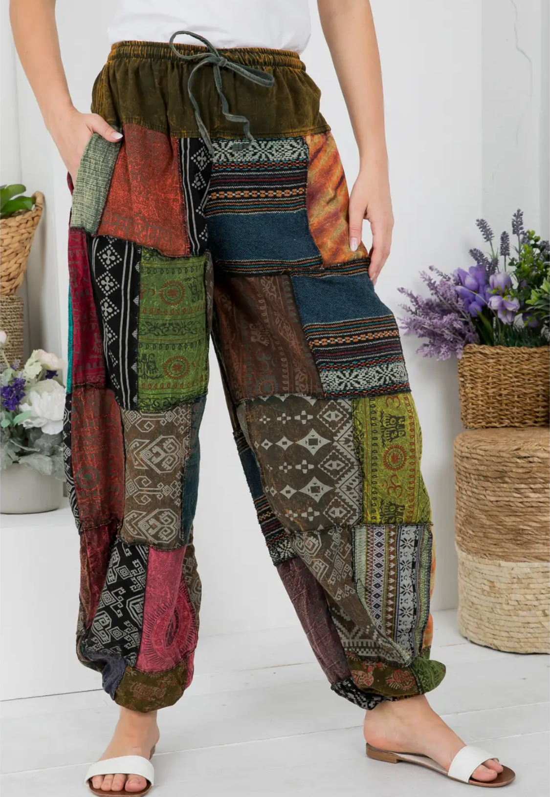 Patchwork Pants-multi colored
