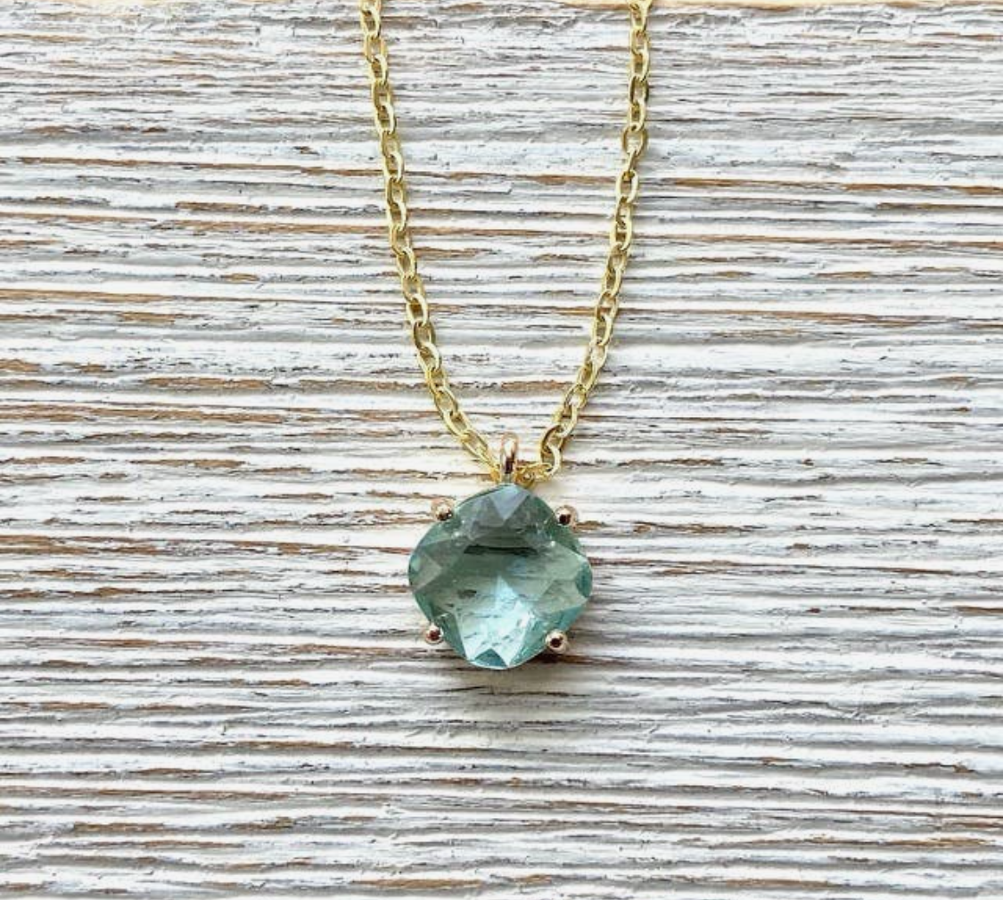 Aquamarine Crystal Necklace