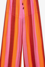 Drawstring Striped Wide Leg Pants