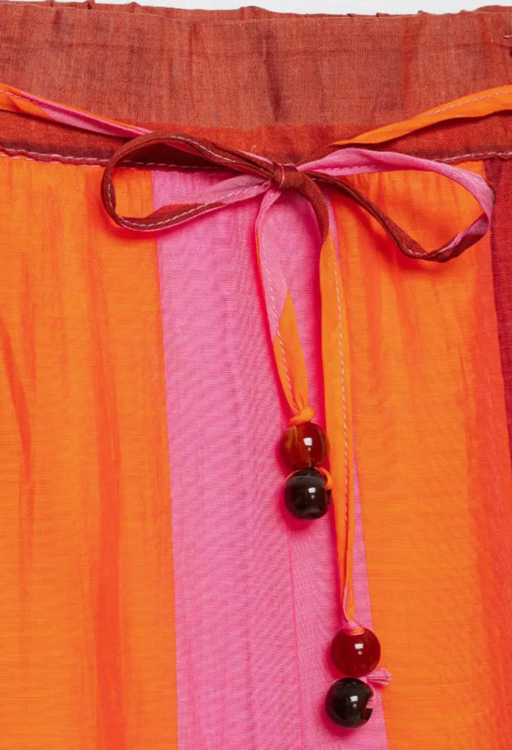 Drawstring Striped Wide Leg Pants