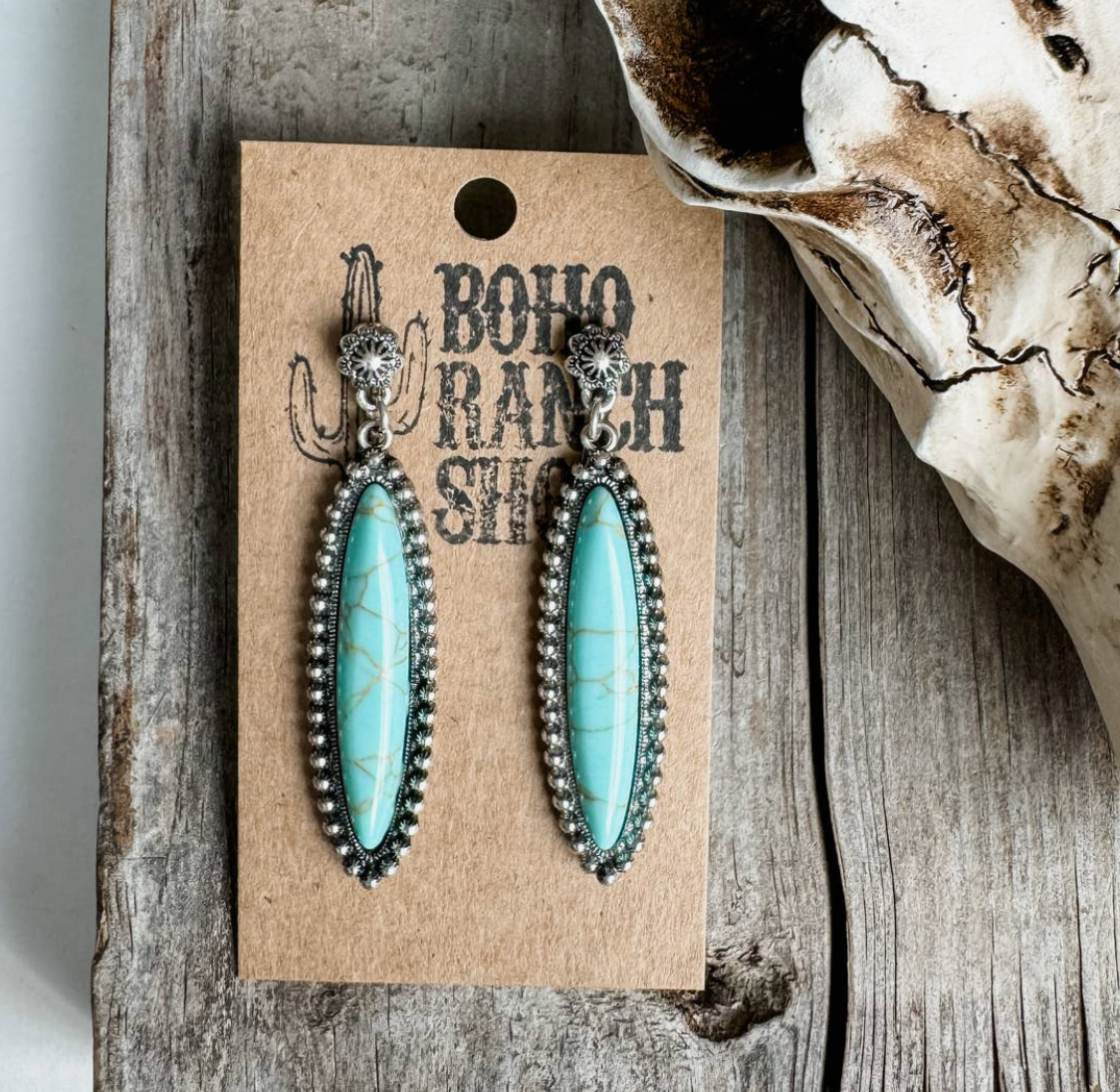 Western Oval Navajo Style Post Earrings