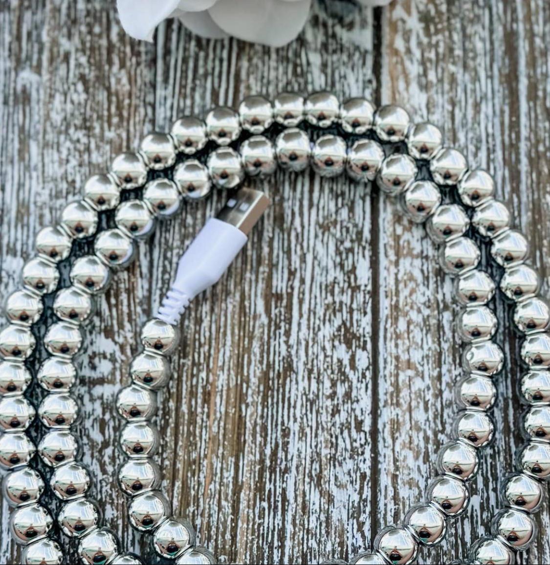 Candy Silver Beads 2 in 1 Phone Charger