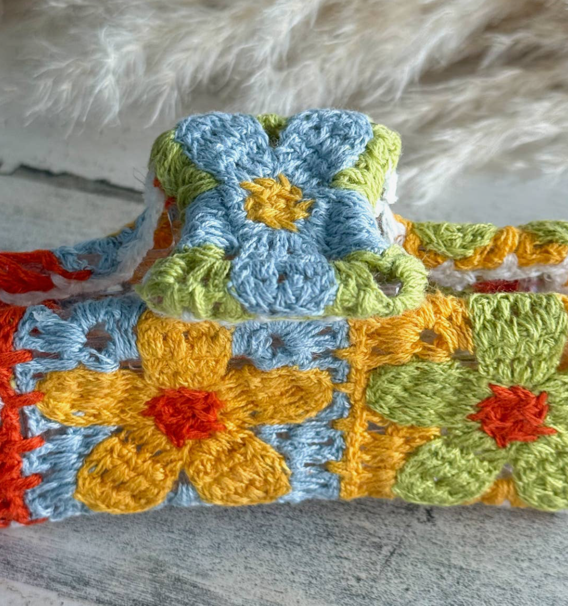 Flower Crochet Retro Hair Claw