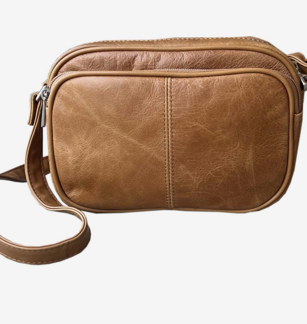 Phone Pouch with Credit Card Slots Shoulder Strap-light brown