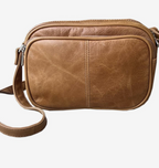 Phone Pouch with Credit Card Slots Shoulder Strap-light brown