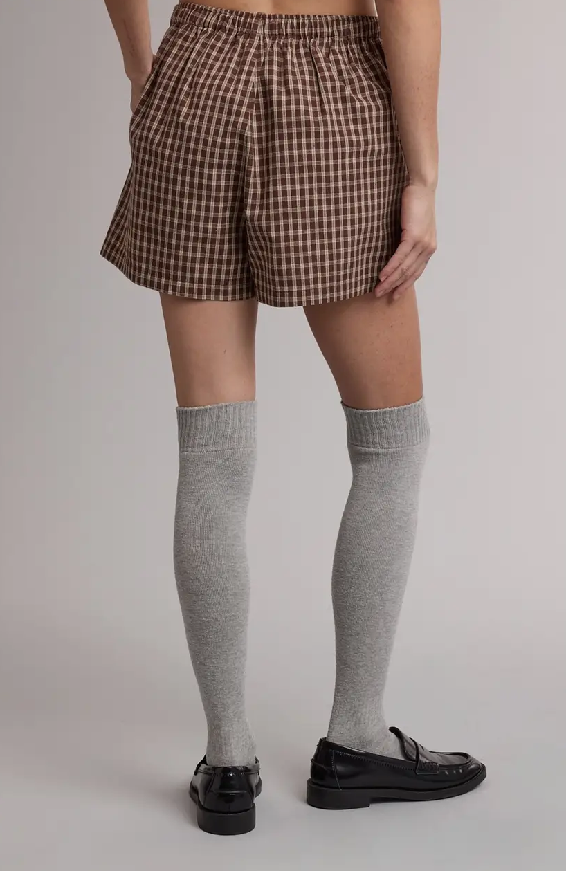 Plaid Shorts- Choco