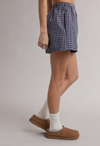 Plaid Shorts-Navy