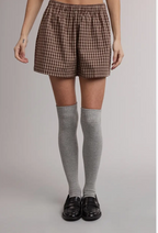 Plaid Shorts- Choco