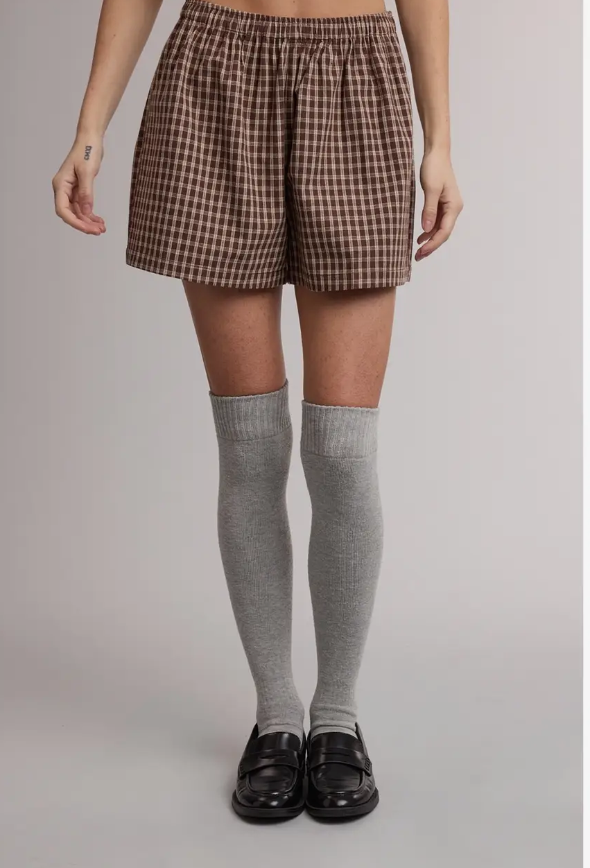Plaid Shorts- Choco
