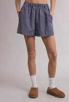 Plaid Shorts-Navy