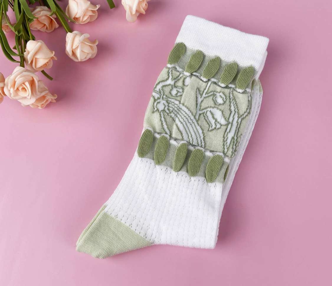 Lily of the Valley Mid-Calf Summer Thin Mid-Calf Socks
