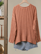 Relaxed Fit Rib Knit Pocket Sweater