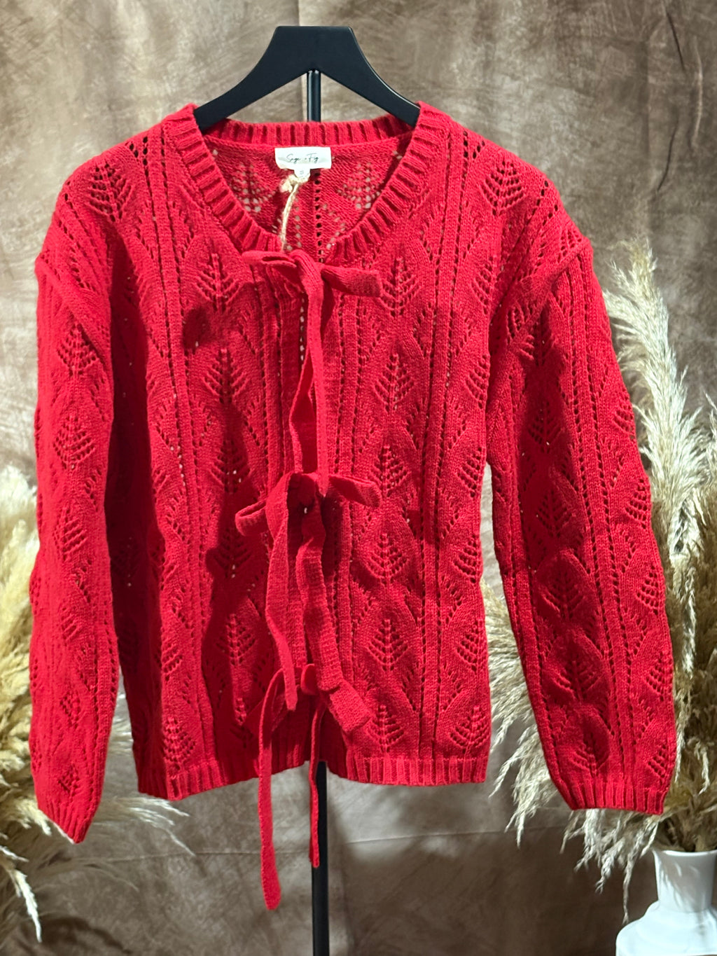 Sweetheart Bow-Knit Cardigan