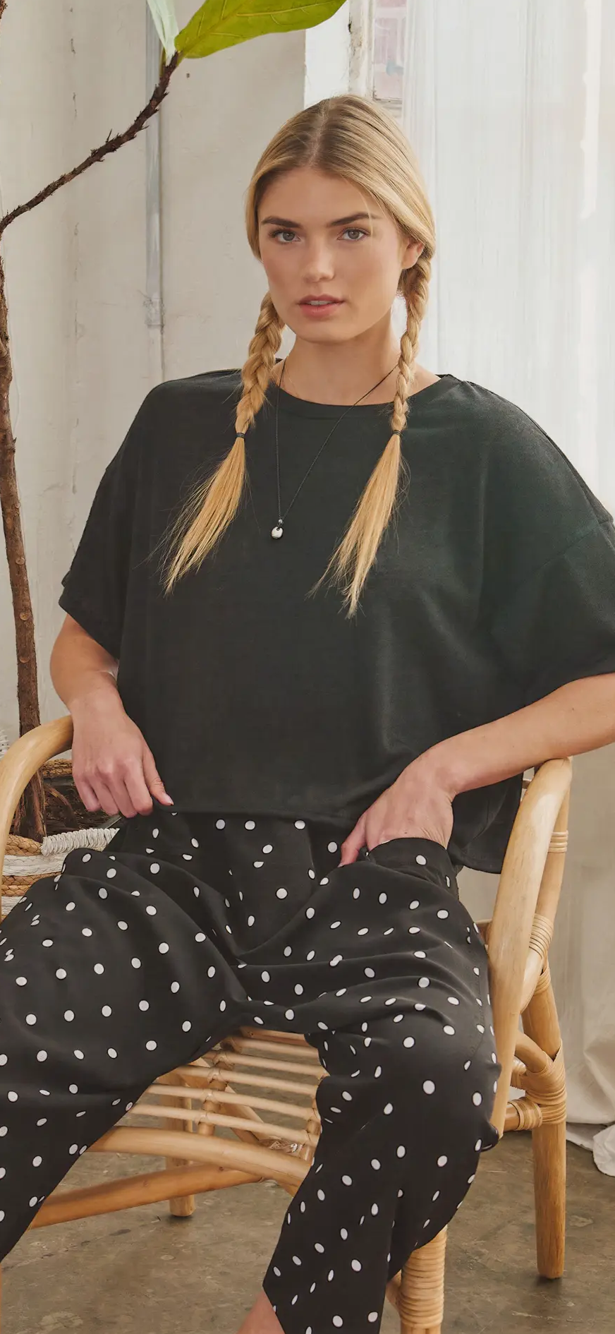 Sheer Cropped Short Sleeve Tee-Black