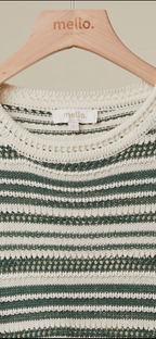 Short Sleeve Striped Knit Top