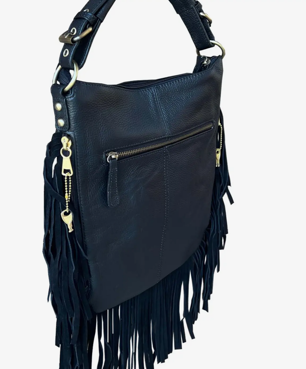 Top Grain Cowhide Leather Crossbody Shoulder Bag-black