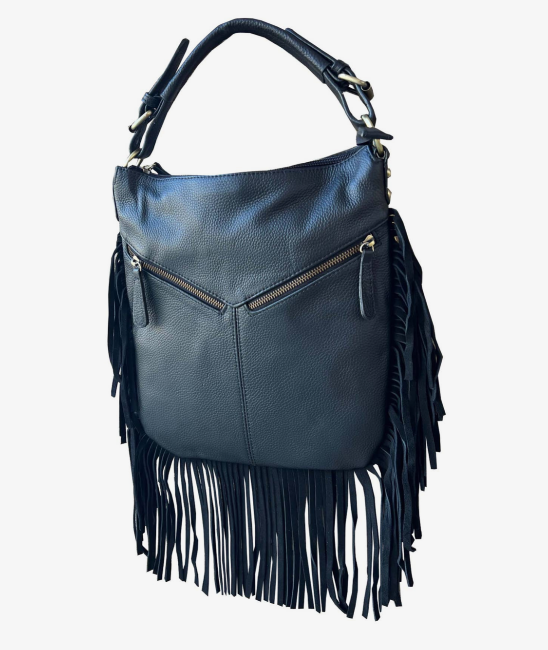 Top Grain Cowhide Leather Crossbody Shoulder Bag-black
