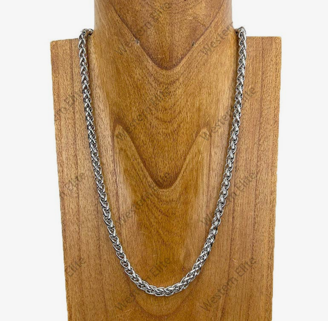 24" Silver Metal Chain Necklace