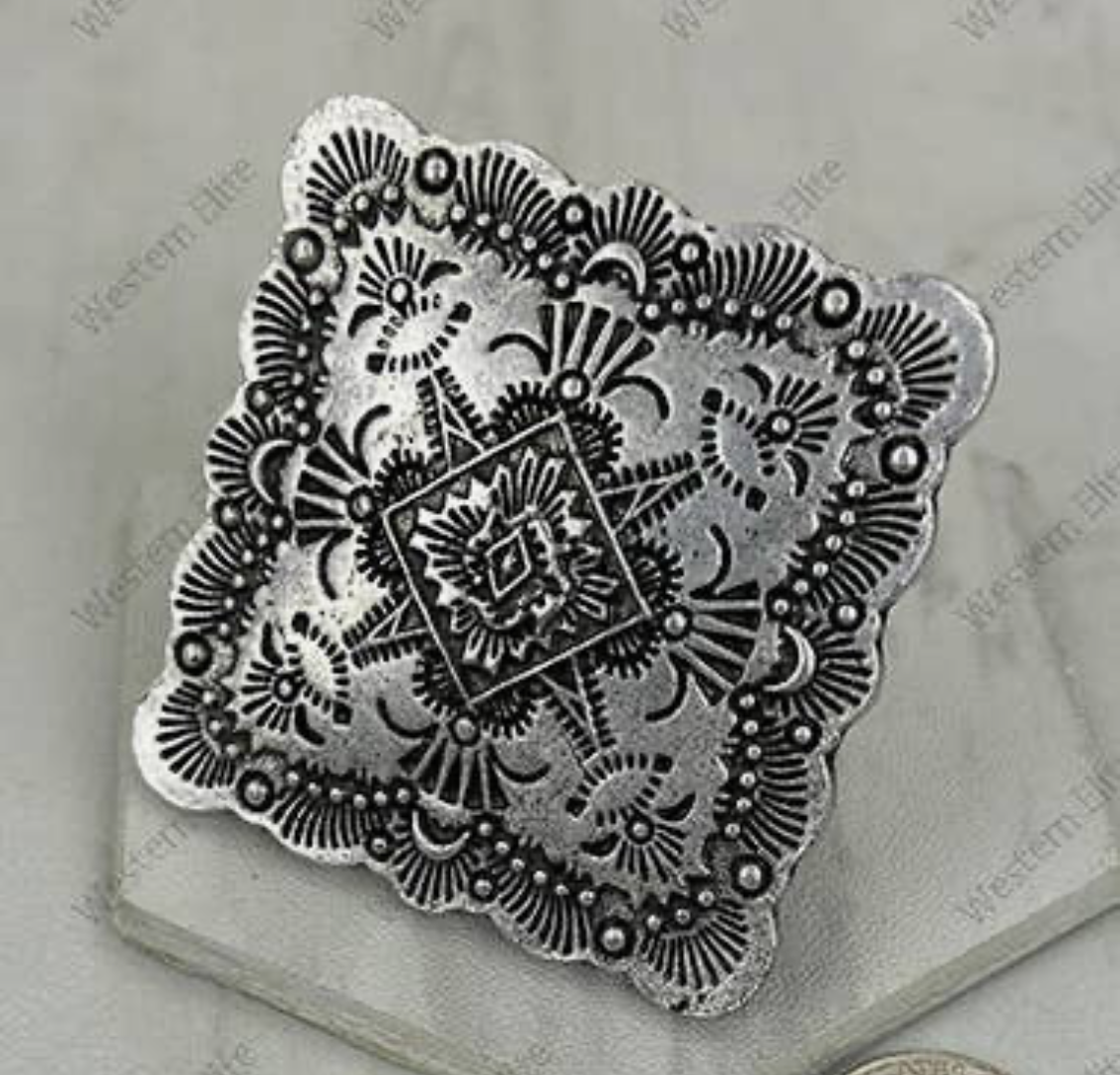 Large Square Silver Metal Ring