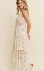 Sheer Lace Layered Duster with Button Front