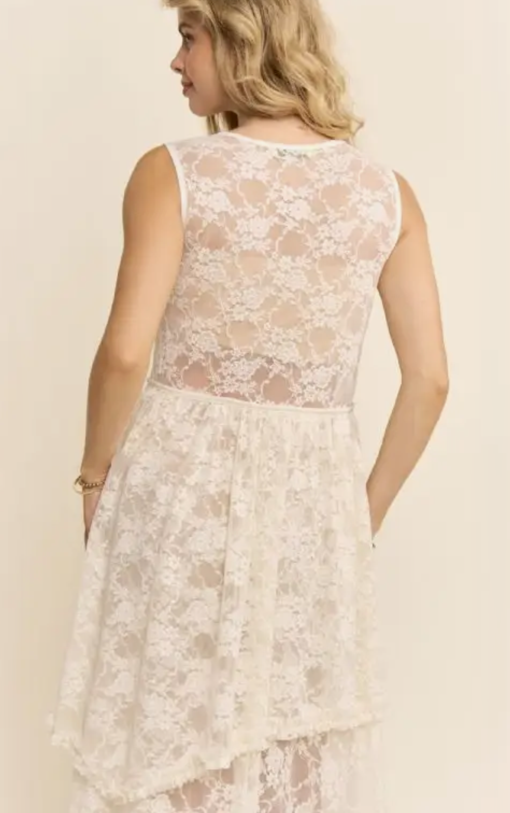 Sheer Lace Layered Duster with Button Front