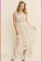 Sheer Lace Layered Duster with Button Front