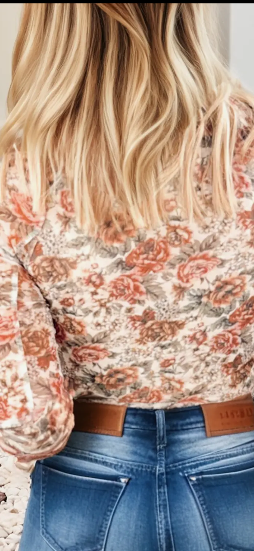 Spring Retro Floral Mock Neck Mesh Long Sleeve Top