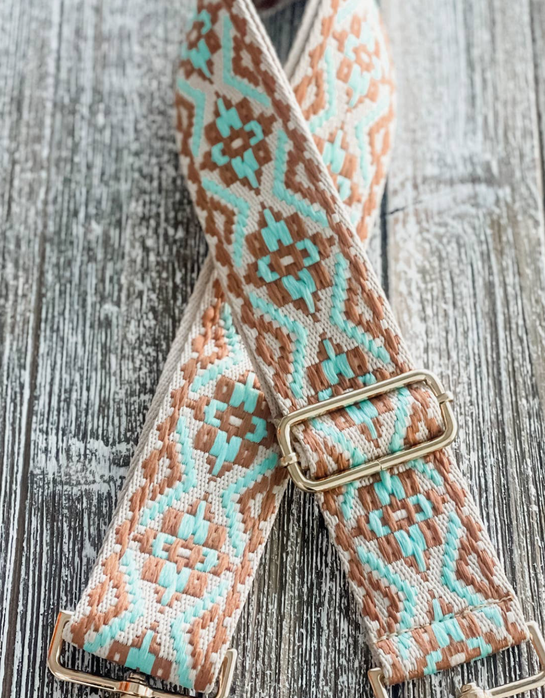 Crossbody Guitar Strap Aqua Flair
