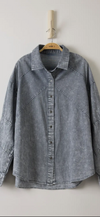 Mineral Washed Chambray Button Down Shirt