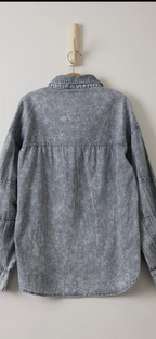 Mineral Washed Chambray Button Down Shirt