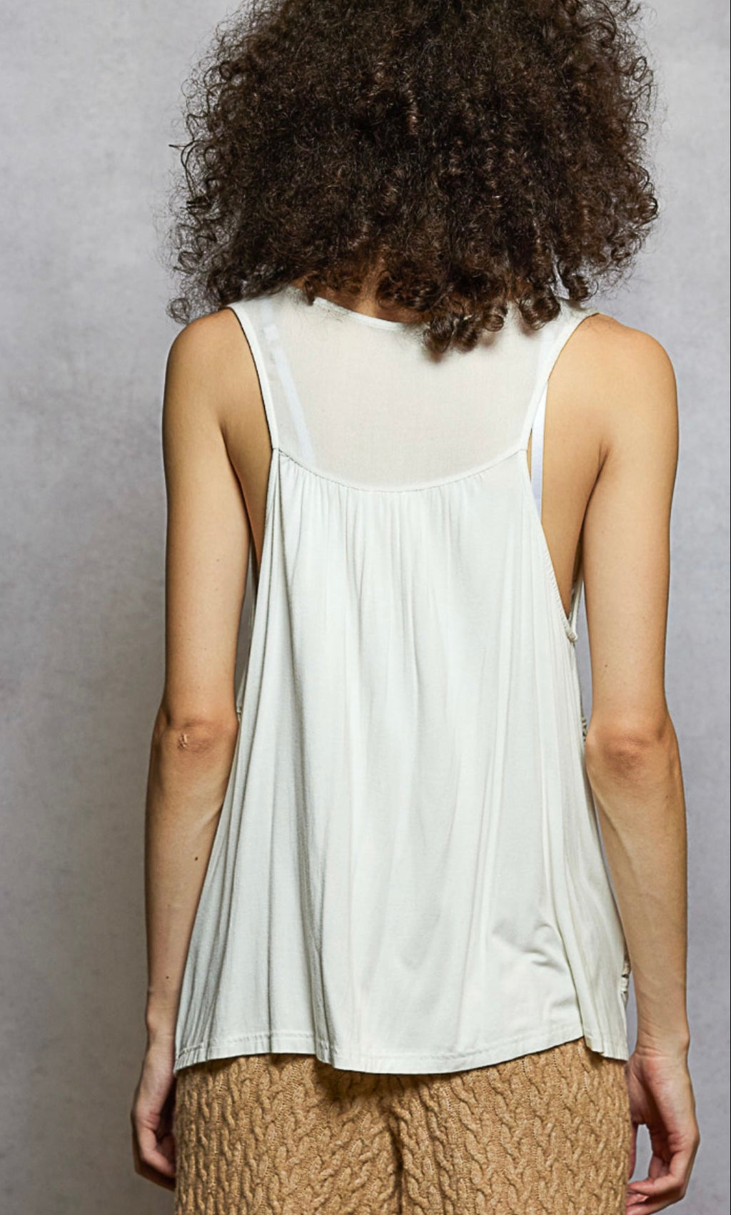 V-Neck Tank Top Lace Crochet