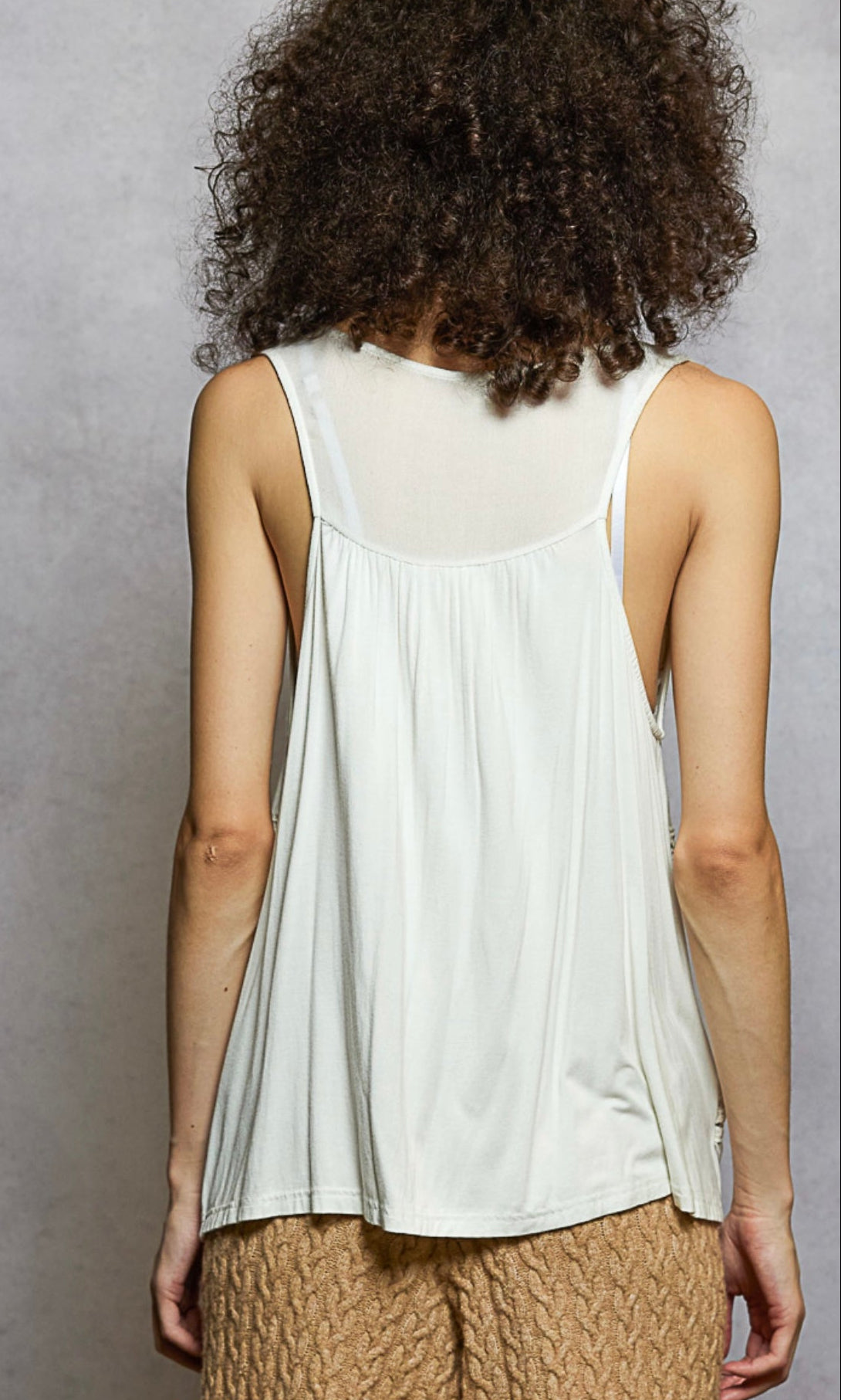 V-Neck Tank Top Lace Crochet