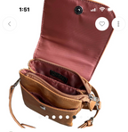 Cowhide Leather Small Crossbody for Phone-light brown