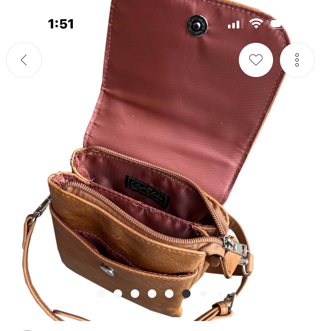 Cowhide Leather Small Crossbody for Phone-light brown