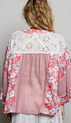Three Quarter Sleeve Relaxed Boxy Fit Top