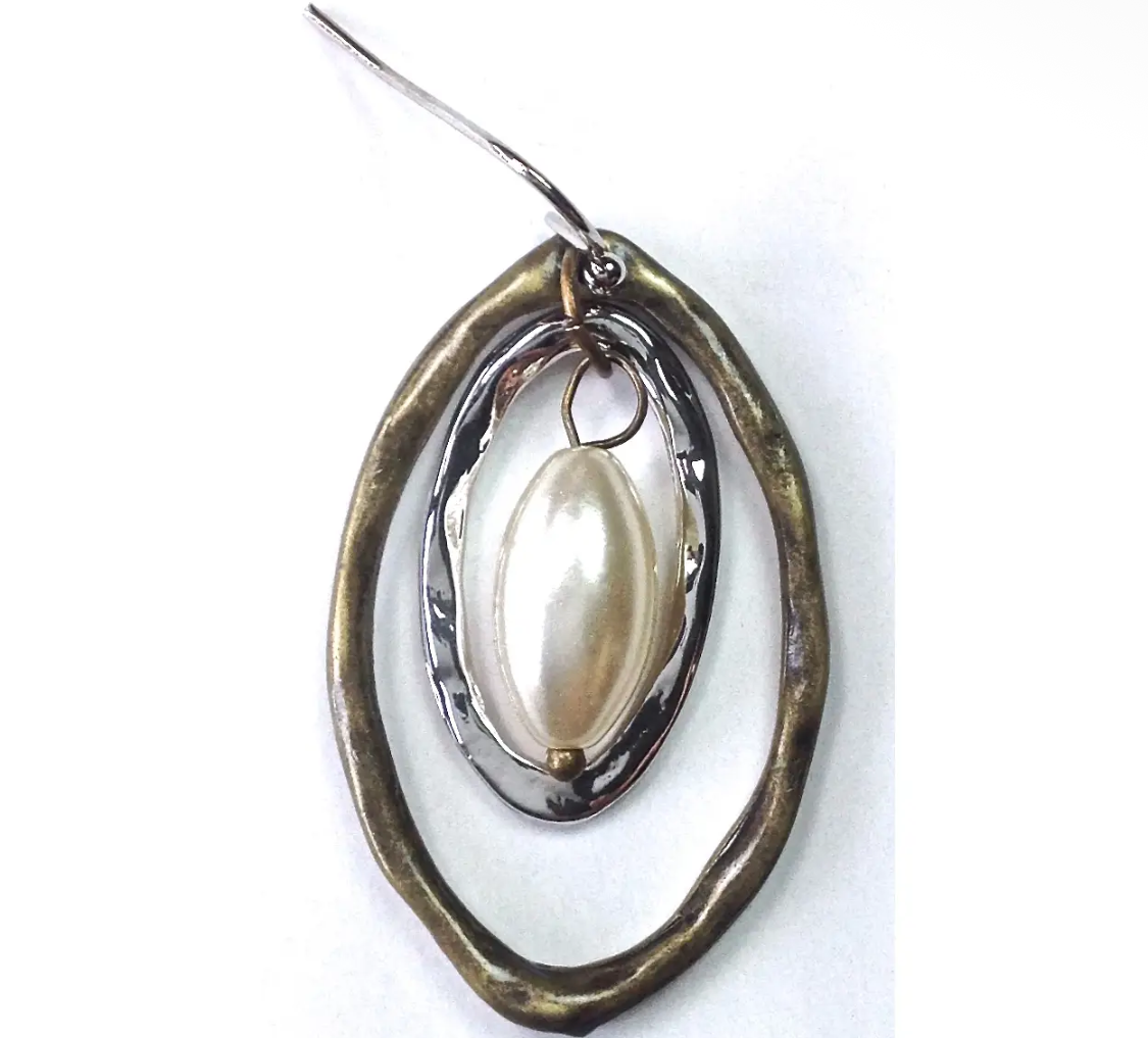 Mixed Ovals w/Pearl Drop Earrings