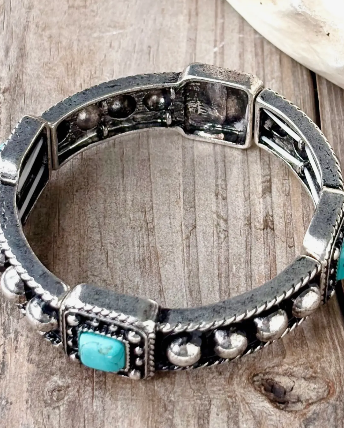 Turquoise Stone Western Bracelet-silver