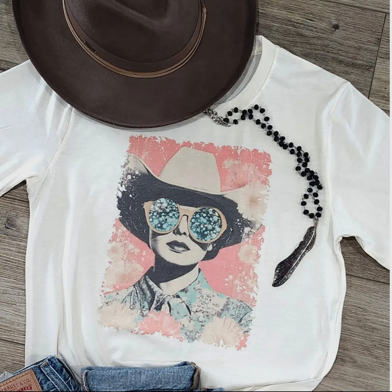 Unique Cowgirl Western Pop Art Ranch Glam Graphic Tee