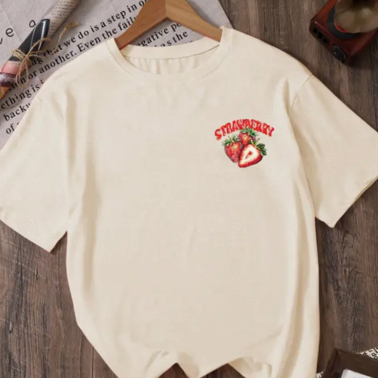 Vintage Strawberry Shirt Retro Graphic Cotton Tee