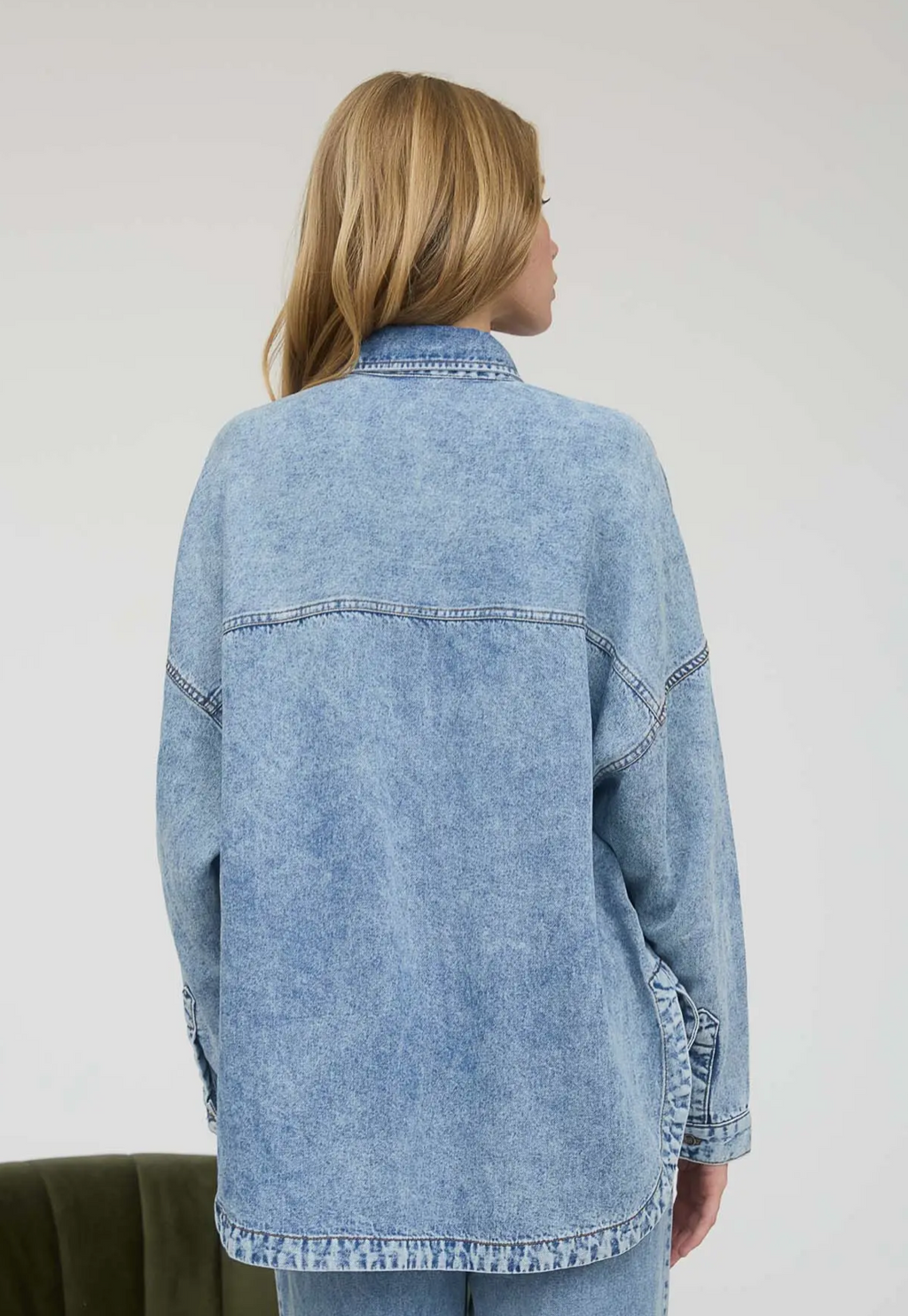 Washed Cambray Button Down Long Sleeve Shirt