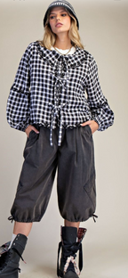 Washed Twill Cargo Shorts-black