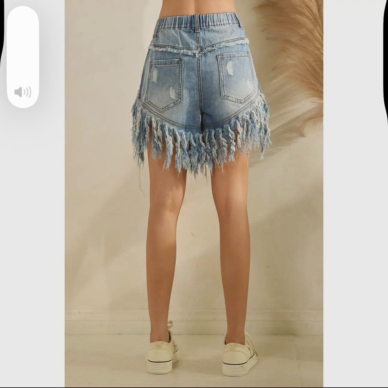 Washed Frayed Hem Denim Shorts