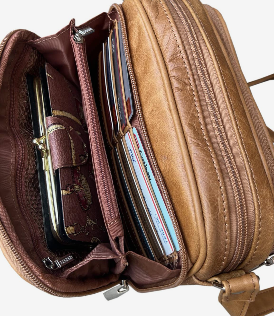 Wax Oil Cowhide Leather Crossbody Shoulder Bag