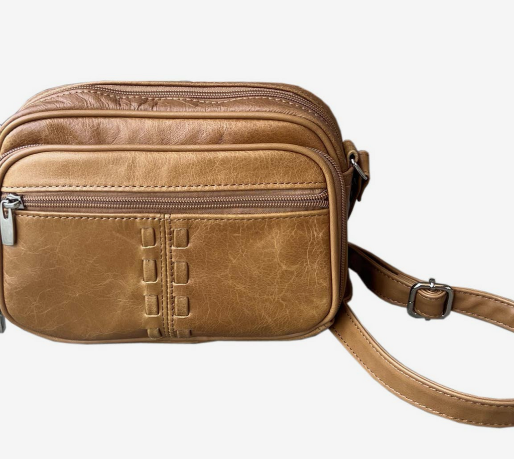Wax Oil Cowhide Leather Crossbody Shoulder Bag