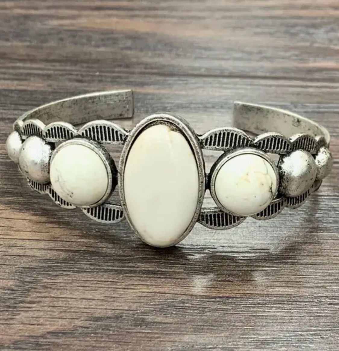 Western White Turquoise Cuff Bracelet
