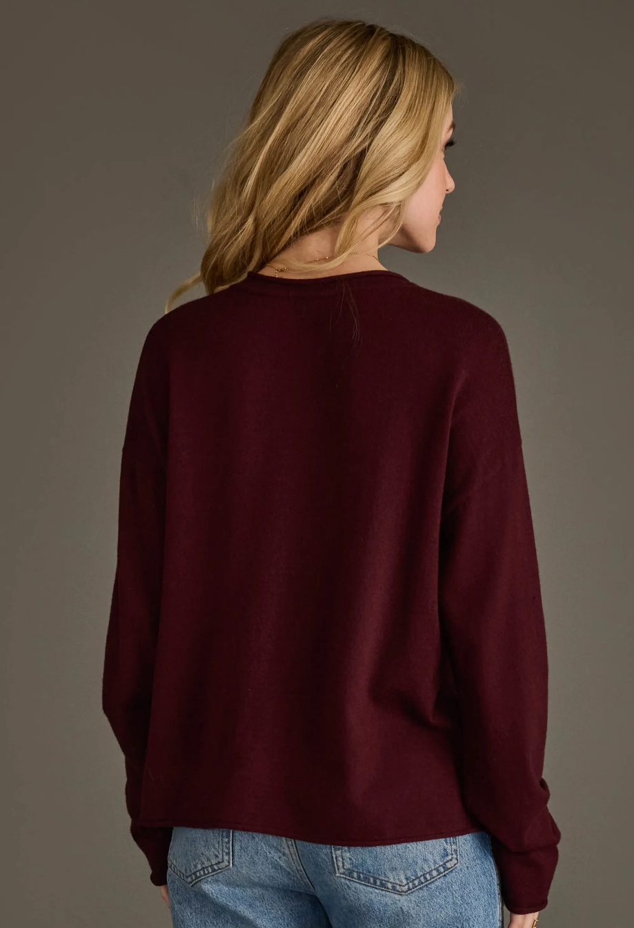 Burgundy Button Up Cardigan